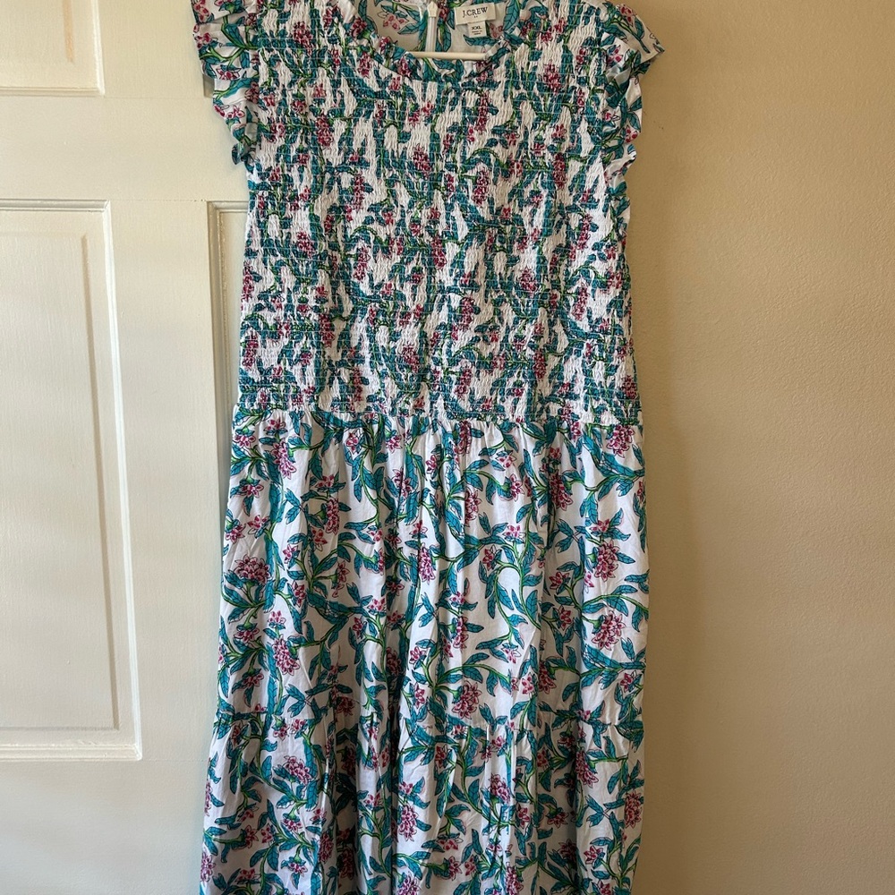 J. Crew Dress - Teal and Pink Floral